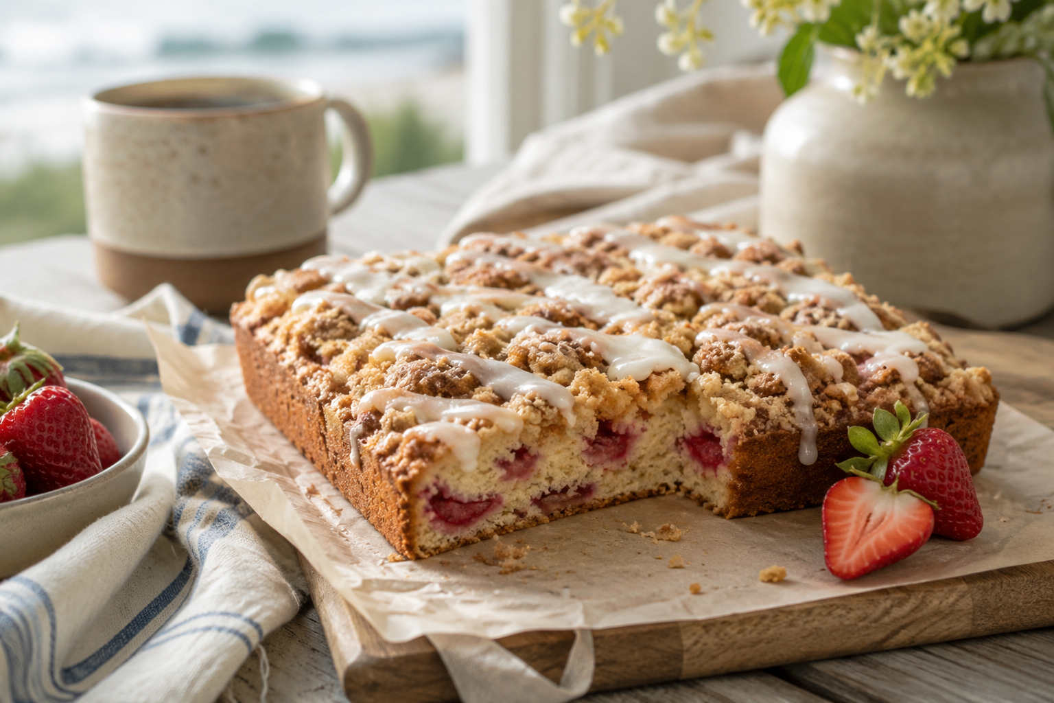 Coastal Strawberry Crumb Cake