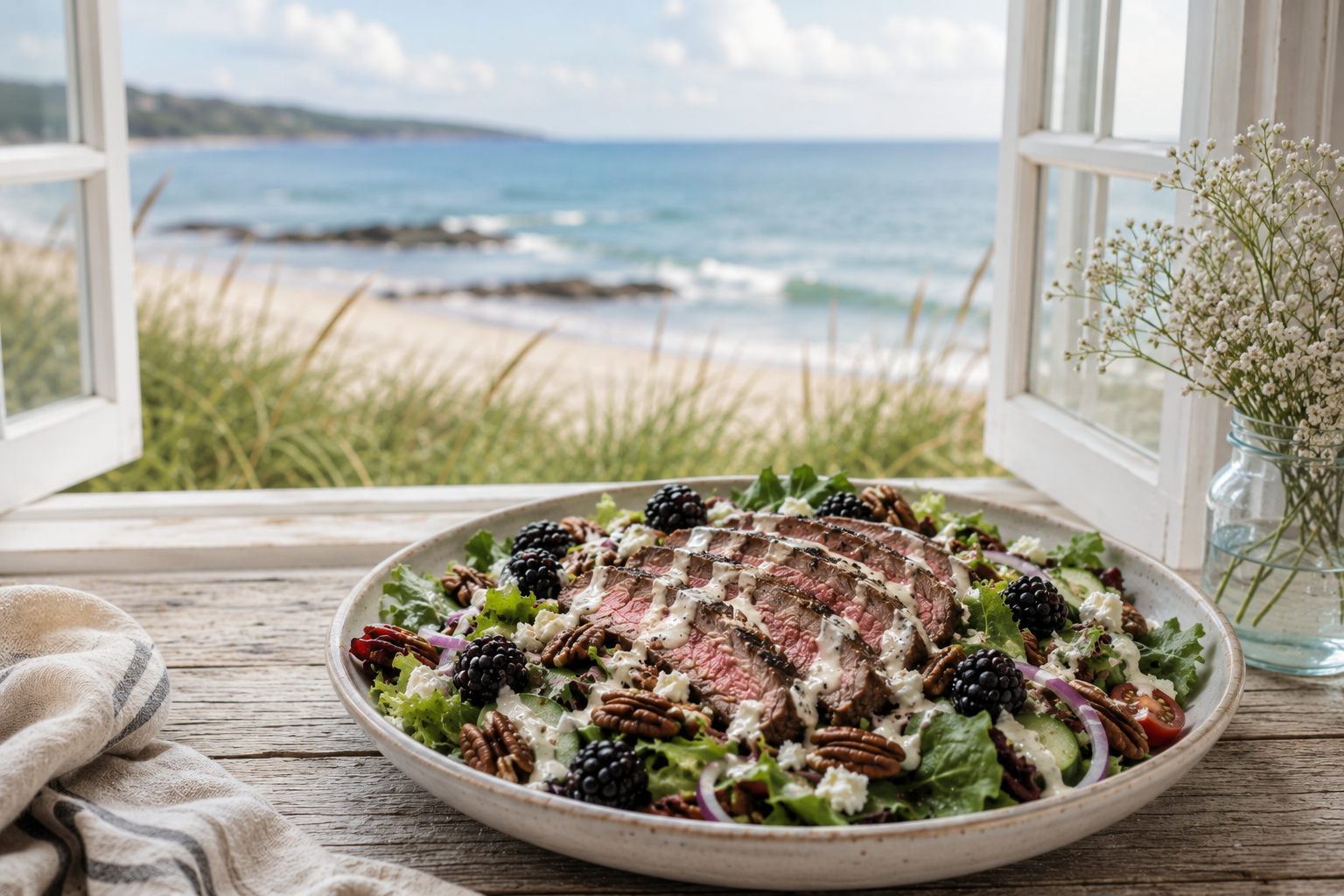 Blackberry Balsamic Steak Salad